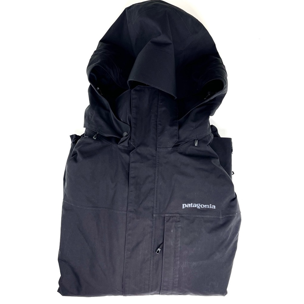 Patagonia Ski Jacket Black Recco H2NO Hoodie Full Zip Men's Large Snowboard